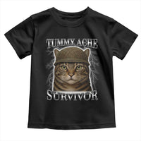 Funny Cat Meme Humor Toddler T Shirt Tummy Ache Survivor Lightning Cats Parody