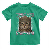 Funny Cat Meme Humor Toddler T Shirt Tummy Ache Survivor Lightning Cats Parody