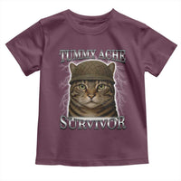 Funny Cat Meme Humor Toddler T Shirt Tummy Ache Survivor Lightning Cats Parody