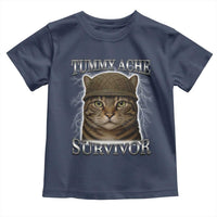 Funny Cat Meme Humor Toddler T Shirt Tummy Ache Survivor Lightning Cats Parody