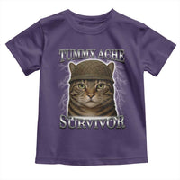 Funny Cat Meme Humor Toddler T Shirt Tummy Ache Survivor Lightning Cats Parody