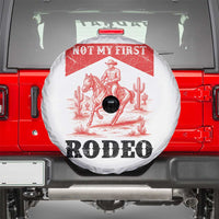 Not My First Rodeo Vintage Cowboy Graphic Spare Tire Cover Retro Western Desert Scene with Horse and Cactus