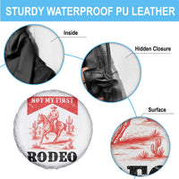 Not My First Rodeo Vintage Cowboy Graphic Spare Tire Cover Retro Western Desert Scene with Horse and Cactus
