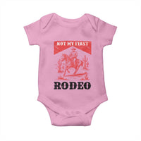 Not My First Rodeo Vintage Cowboy Graphic Baby Onesie Retro Western Desert Scene with Horse and Cactus