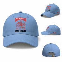 Not My First Rodeo Vintage Cowboy Graphic Baseball Cap Retro Western Desert Scene with Horse and Cactus
