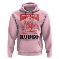 Not My First Rodeo Vintage Cowboy Graphic Hoodie Retro Western Desert Scene with Horse and Cactus