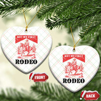 Not My First Rodeo Vintage Cowboy Graphic Ceramic Ornament Retro Western Desert Scene with Horse and Cactus