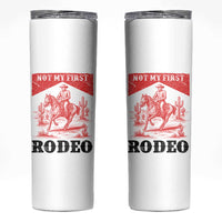 Not My First Rodeo Vintage Cowboy Graphic Skinny Tumbler Retro Western Desert Scene with Horse and Cactus
