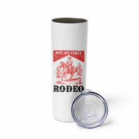 Not My First Rodeo Vintage Cowboy Graphic Skinny Tumbler Retro Western Desert Scene with Horse and Cactus