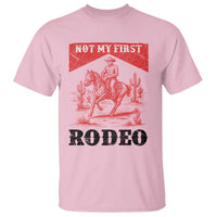 Not My First Rodeo Vintage Cowboy Graphic T Shirt Retro Western Desert Scene with Horse and Cactus