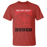 Not My First Rodeo Vintage Cowboy Graphic T Shirt Retro Western Desert Scene with Horse and Cactus