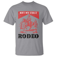 Not My First Rodeo Vintage Cowboy Graphic T Shirt Retro Western Desert Scene with Horse and Cactus