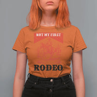 Not My First Rodeo Vintage Cowboy Graphic T Shirt For Women Retro Western Desert Scene with Horse and Cactus
