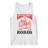 Not My First Rodeo Vintage Cowboy Graphic Tank Top Retro Western Desert Scene with Horse and Cactus