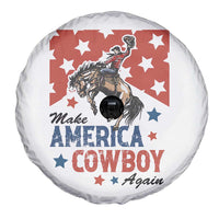 Make America Cowboy Again Patriotic Western Spare Tire Cover Bucking Bronco Star Spangled USA Flag Inspired Country