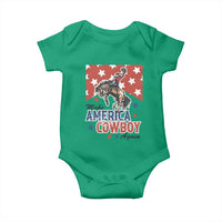 Make America Cowboy Again Patriotic Western Baby Onesie Bucking Bronco Star Spangled USA Flag Inspired Country