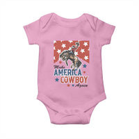 Make America Cowboy Again Patriotic Western Baby Onesie Bucking Bronco Star Spangled USA Flag Inspired Country