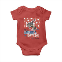Make America Cowboy Again Patriotic Western Baby Onesie Bucking Bronco Star Spangled USA Flag Inspired Country