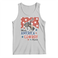 Make America Cowboy Again Patriotic Western Tank Top Bucking Bronco Star Spangled USA Flag Inspired Country