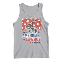Make America Cowboy Again Patriotic Western Tank Top Bucking Bronco Star Spangled USA Flag Inspired Country