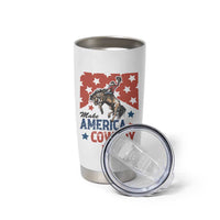 Make America Cowboy Again Patriotic Western Tumbler Cup Bucking Bronco Star Spangled USA Flag Inspired Country
