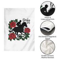 Vintage Jockey and Roses Horse Racing Graphic Garden Flag Classic Derby Day Fan