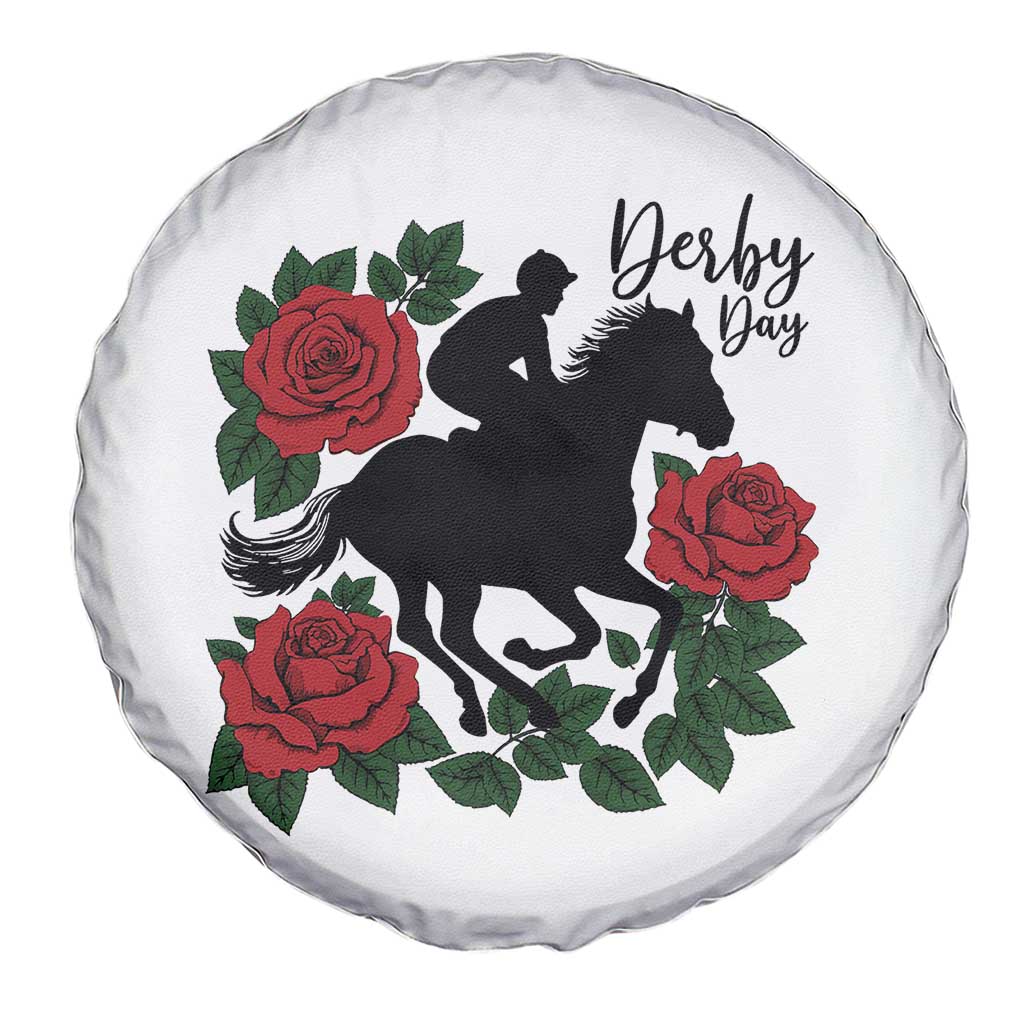 Vintage Jockey and Roses Horse Racing Graphic Spare Tire Cover Classic Derby Day Fan