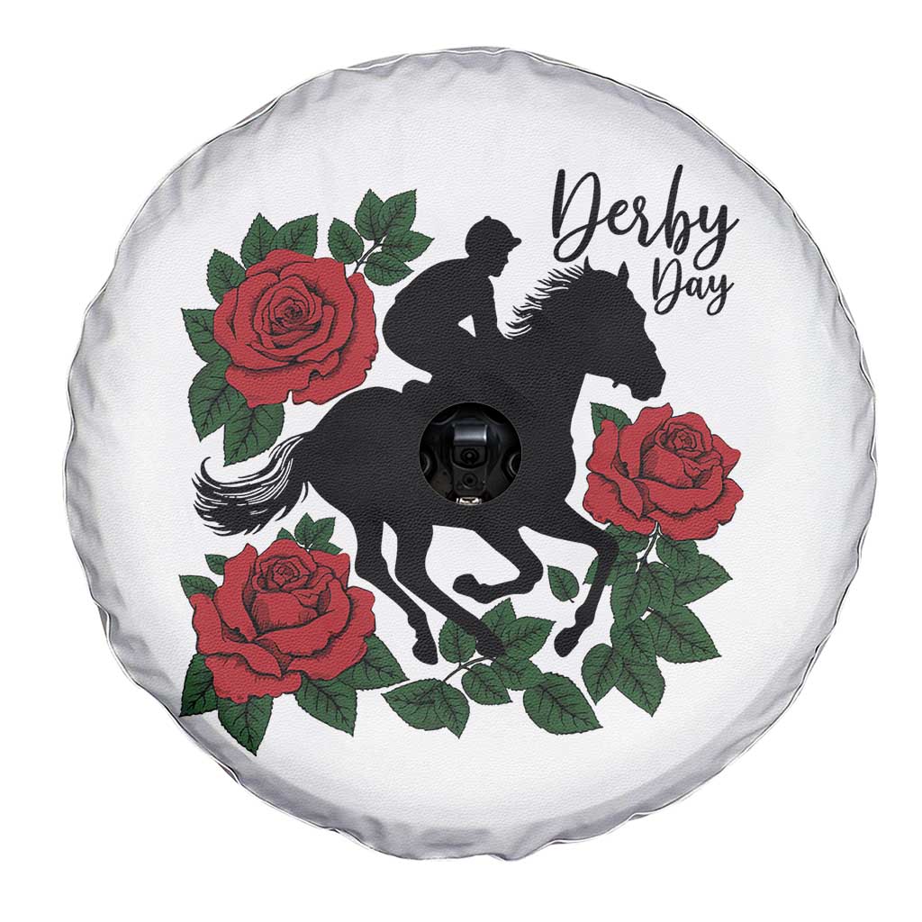 Vintage Jockey and Roses Horse Racing Graphic Spare Tire Cover Classic Derby Day Fan