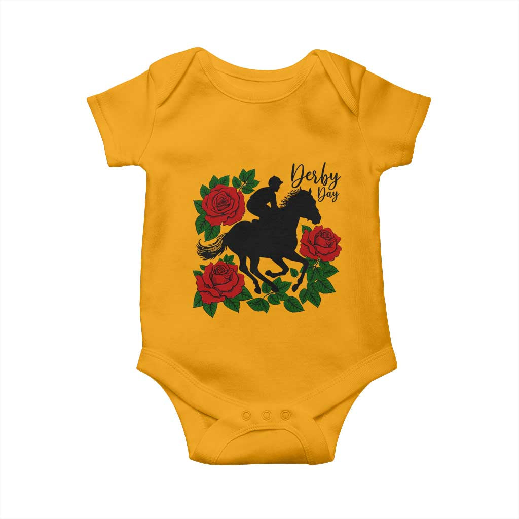 Vintage Jockey and Roses Horse Racing Graphic Baby Onesie Classic Derby Day Fan
