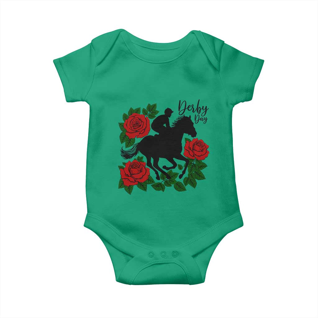 Vintage Jockey and Roses Horse Racing Graphic Baby Onesie Classic Derby Day Fan