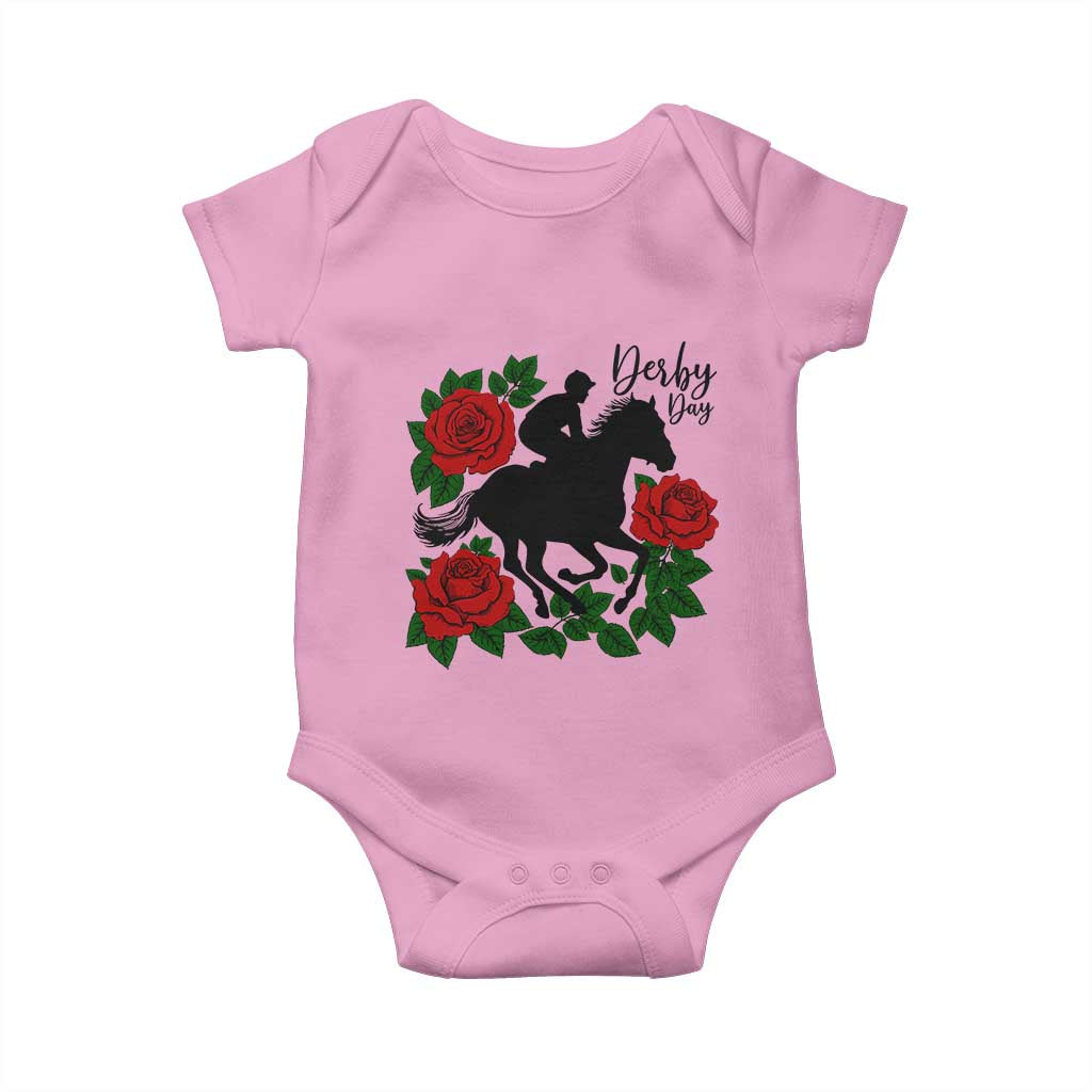 Vintage Jockey and Roses Horse Racing Graphic Baby Onesie Classic Derby Day Fan