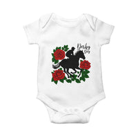Vintage Jockey and Roses Horse Racing Graphic Baby Onesie Classic Derby Day Fan