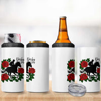 Vintage Jockey and Roses Horse Racing Graphic 4 in 1 Can Cooler Tumbler Classic Derby Day Fan
