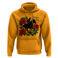 Vintage Jockey and Roses Horse Racing Graphic Hoodie Classic Derby Day Fan