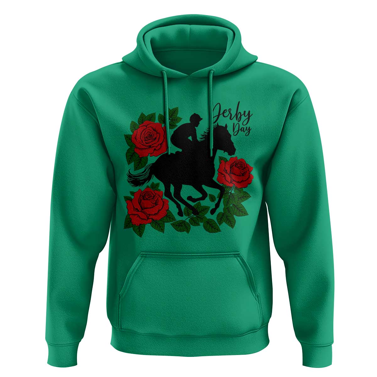 Vintage Jockey and Roses Horse Racing Graphic Hoodie Classic Derby Day Fan