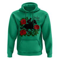 Vintage Jockey and Roses Horse Racing Graphic Hoodie Classic Derby Day Fan