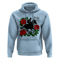 Vintage Jockey and Roses Horse Racing Graphic Hoodie Classic Derby Day Fan