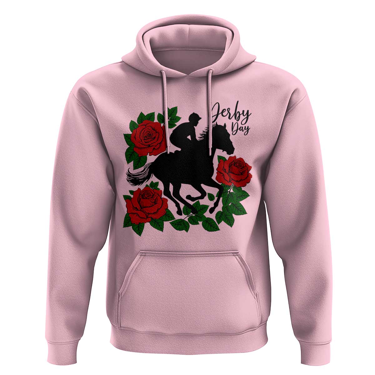 Vintage Jockey and Roses Horse Racing Graphic Hoodie Classic Derby Day Fan