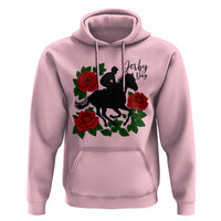 Vintage Jockey and Roses Horse Racing Graphic Hoodie Classic Derby Day Fan