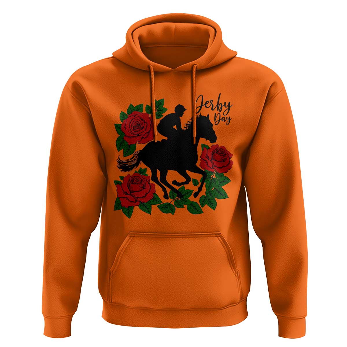 Vintage Jockey and Roses Horse Racing Graphic Hoodie Classic Derby Day Fan