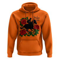 Vintage Jockey and Roses Horse Racing Graphic Hoodie Classic Derby Day Fan