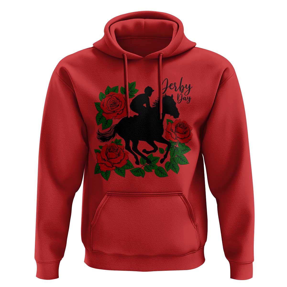 Vintage Jockey and Roses Horse Racing Graphic Hoodie Classic Derby Day Fan