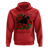 Vintage Jockey and Roses Horse Racing Graphic Hoodie Classic Derby Day Fan