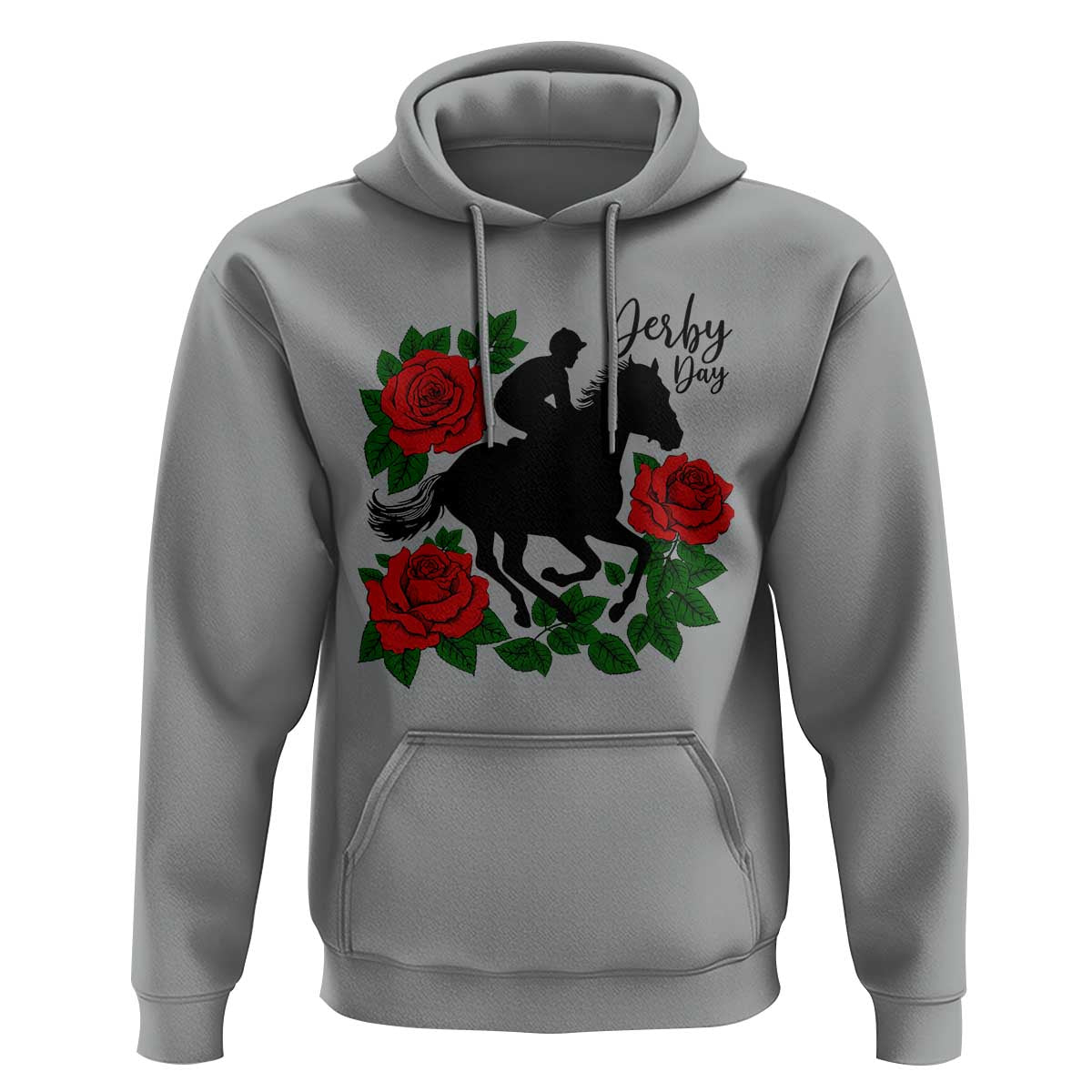 Vintage Jockey and Roses Horse Racing Graphic Hoodie Classic Derby Day Fan
