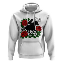 Vintage Jockey and Roses Horse Racing Graphic Hoodie Classic Derby Day Fan