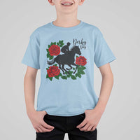Vintage Jockey and Roses Horse Racing Graphic T Shirt For Kid Classic Derby Day Fan