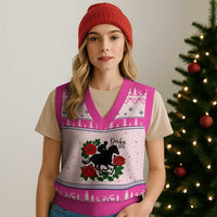 Vintage Jockey and Roses Horse Racing Graphic V-Neck Knit Sweater Vest Classic Derby Day Fan