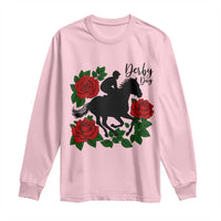 Vintage Jockey and Roses Horse Racing Graphic Long Sleeve Shirt Classic Derby Day Fan