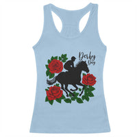 Vintage Jockey and Roses Horse Racing Graphic Racerback Tank Top Classic Derby Day Fan