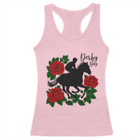 Vintage Jockey and Roses Horse Racing Graphic Racerback Tank Top Classic Derby Day Fan